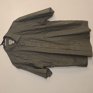 LL bean men's short sleeve button wrinkle resistant shirt size large